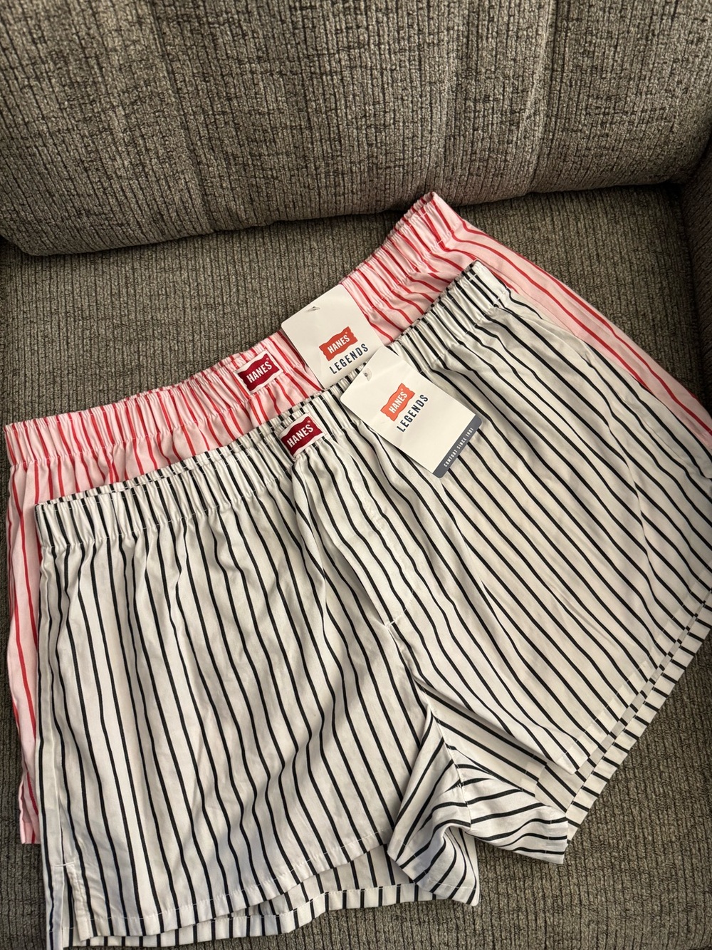 Hanes Women’s Striped Boxer Shorts - White/Black & White/Pink